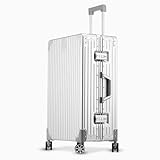 Simcat All Aluminum Carry On Suitcase, 100% Aluminium Metallkoffer, Aluminiumlegierung Koffer Trolleys Handgepäckkoffer mit Spinnerrädern, TSA-Schloss (Silber, 20-Zoll-Koffer, Klassisch‌)