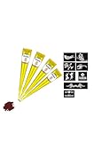 4x FADEDA Henna Kegel | 4x 25g natürliche Paste | 8 verschiedene Sticker-Schablonen | Natur-Braun | 100 % pflanzlich | gebrauchsfertig & ohne PPD