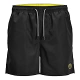 JACK & JONES Herren Badehose Badeshort JPSTFIJI JJSWIM SOLID S M L XL XXL, Größe:M, Farbe:Black SOLID 12225961