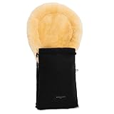 WERNER CHRIST BABY, Lammfell-Fußsack OSLO für Babywanne – Winterfußsack aus medizinischem Fell (ab 0 bis 6 Monate) für Tragetasche, Babyschale, Kinderwagen, in Black (schwarz)