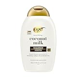 OGX Coconut Milk Shampoo, feuchtigkeitsspendendes Haarshampoo mit Rizinusöl & Kokosöl, Haarpflege für geschmeidiges & glänzendes Haar mit LipiPro Shield Technologie (385 ml)