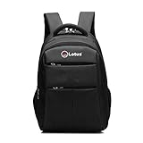 Lotus 78909 Rucksack für Laptops, Business Rucksack mit mehreren Fächern, leichte Laptoptasche, wasserabweisend, Schulrucksack für Frauen und Männer, große Laptop-Schwarz