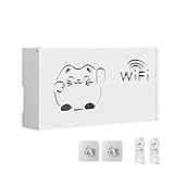 WiFi-Router-Aufbewahrungsbox – Hohle Glückskatzen-Router-Versteckbox, niedliche Router-Organizer-Box, WiFi-Router-Halter für Fernbedienungen, Schmuckstücke