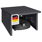 STEELSØN Mähroboter Garage Drakon aus Stahl, Garage für Mähroboter, Mähroboterhaus mit Pultdach für Garten wetterfest, 90x76x53.5/42.5 cm anthrazit