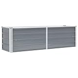 vidaXL Hochbeet Verzinkter Stahl 160x40x45cm Grau Gartenbeet Frühbeet Garten