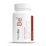 Hochdosierte Eisentabletten für Frauen mit Vitamin C & Lactoferrin - magenfreundlich & hoch bioverfügbar - vegetarisch, ohne Zusätze - Eisen-Bisglycinat & natürliches Vitamin C - 60 Kapseln