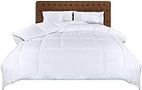 Utopia Bedding Bettdecke 200 x 200 cm, Ganzjahres-Bettdecke, Leichte Bettdecke mit Polyesterfüllung, Mikrofaser Schlafdecke (Weiß)
