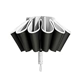 BPVCMHOS Regenschirm Vollautomatischer Reverse Folding Regenschirm Mit Winddichtem Reflektierendem Streifen Uv Regenschirme-grau