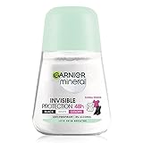 Garnier mineral Deoroller Invisible, geeignet für schwarze, weiße und farbige Kleidung, 48-Stunden-Antitranspirant, 50 ml