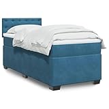 Sufrk Boxspringbett mit Matratze Dunkelblau 90x190 cm Bett Boxspringbett Bett Mit Matratze Polsterbett Schlafzimmer MöBel Samt - 3286190