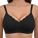 Vtelor Nahtloser BH Damen Ohne Bügel Soft Tiefem V-Ausschnitt Damen BH Ohne Bügel Seamless Push up Klassische Schlaf BHS mit ZusäTzlicher VerläNgerung