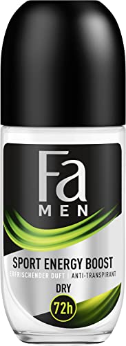 Fa Men Anti-Transpirant Deo Roll-On Sport Energy Boost mit erfrischendem Duft, 72h Schutz, 50 ml