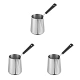 Mocturnity 3 x Milchtopf 350 ml, türkische Kaffeemaschine, Schmelztopf aus Edelstahl mit Teebehälter, Heizung