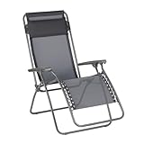 Lafuma Mobilier - Relaxsessel Zero Gravity RT 2 - Klappbarer Liegestuhl für Terrasse und Garten - Strapazierfähiges Batyline®-Gewebe - Mehrpositionenliege, Komfortabel, Frankreich - Grau Gusseisen