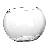 Glas-Aquarium Runde Vasen Für Tafelaufsätze Glas-Blumenvase Klare Vasen Breite Blumen-Glasvase Anzuchtstationsbehälter Schwimmende Kerzen Glas-Fischglas Glas-Goldfischglas