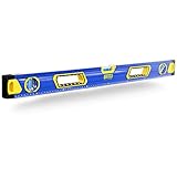 S&R Aluminium Wasserwaage - magnetisch mit 3 stoßfesten Libellen: Waagerechte/Senkrechte / 45 Grad, gut lesbare cm Skala, 0,5 mm/m präzise Genauigkeitsklasse 1, Anti-Stoß-Endkappen (80 cm)