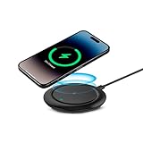Ksix Fast Charge 15 W Kabellose Ladestation für Smartphones und Qi-Kopfhörer, Schnellladung, USB-C auf USB-C, Schwarz