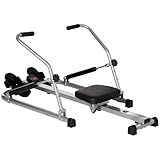 HOMCOM Faltbares Heimtrainer - Zusammenarbeit Aosom.de x FFHandball - 3 Widerstandsstufen Multifunktions-LCD-Bildschirm - ABS-Stahl schwarz grau