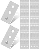 JUKOTA 50 Stück Ceranfeldschaber Klingen, Doppelseitige Schaberklingen Kochfeldschaber Ceranfeld Ersatzklingen Kratzer mit Drei Löchern, für Glasschaber und Kochfeld Schaber