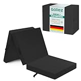 Goliez Klappmatratze 3-teilige Faltmatratze Gästematratze, Schaumstoff Matratze, Klappbar, Faltbare Kamping Bett, Waschbar Bezug (Grau, Einzel190x60x7cm)