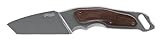 Walther Integral Adventure Knife 2 XXL, Titanisierter 440C Stahl, feststehende 5,8 mm Klinge, Walnussholz-Griff, mit Kydexscheide