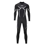 ZCCO, Herren-Neoprenanzug, 3-mm-Premium-Neopren, volle Ärmellänge, Taucheranzug für Spearfishing, Schnorcheln, Surfen, Kanufahren, Taucheranzug, Herren, Schwarz, XL