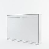 Lenart Schrankbett - Wandbett Concept Pro CP04 140x200 cm - Schrankklappbett Horizontal - Schrank mit integriertem Klappbett - Funktionsbett (Weiß Matt)