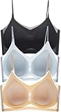 DSXH 3PCS Sommer Nahtloser ultradünner Eisseiden-Komfort-BH in Übergröße, kein Stahlring, atmungsaktiver und bequemer BH, Damen-Seiden-Hebe-BH(4XL)