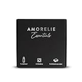 AMORELIE Essentials Set 3-teilig - Kondome, Gleitgel & Intimpflegetücher | Geschenkset für Paare | Hotel Set für Unterwegs
