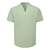 Herren T-Shirt Solid Color V Ausschnitt Sommer Hemd Tops Männer Shirts mit kurzen Ärmeln Alltägliche geschnittene Oberteile Tee Shirts Jungen Kurzarm Tunika Tank Tops