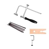 YIEPET 3-in-1-Schmuckherstellungs-Set, Juweliersägerahmen, verstellbar mit 144 Klingen, Bankstiftklemme, V-Schlitz, Werkbank, Holzschmuck-Klemmwerkzeug
