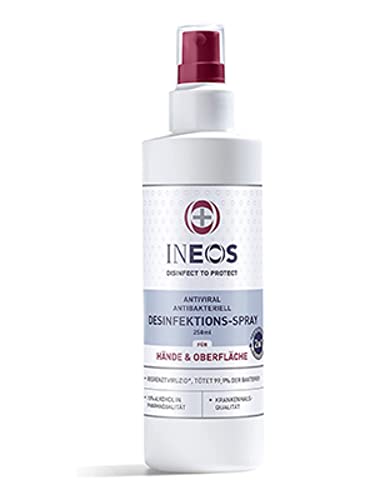 INEOS 2in1 Desinfektions-Spray – Desinfektion auf Alkoholbasis – 1 x 250 ml ohne Duft