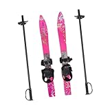 Folpus Kinder Skigafeln Snowblades für 3-8 Jahre alte Freizeit im Freien Snowboard Snowboard Snow Short Ski Skifahren, Pink Graffiti