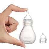 haakaa Silikon Nasensauger Baby| Sicherer Baby Nasenreiniger| Easy-Squeeze Nose Bulb Syringe, Baby Nose unblocker, 0m+ Neugeborenes,Kleinkind（1 Ersatzkopf）-Transparent