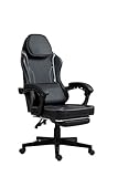VDD - Schwarzer Gaming-Stuhl - Fußstütze - ergonomisch - höhenverstellbar