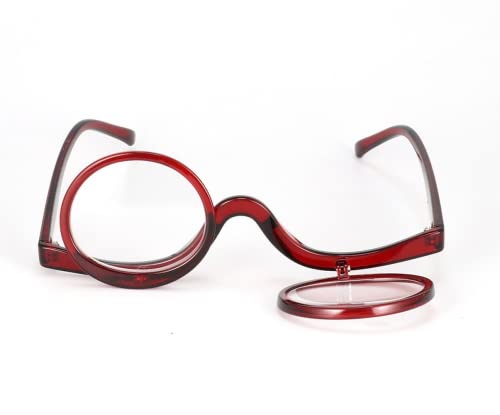 通用 Schminkbrille-Rotatable Flip Up Brille Drehbare Lesebrille Presbyopie Brille Sehhilfe Lesehilfe mit Stärke,300-Grad-Brille