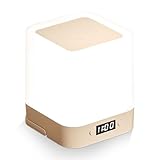 Recitem Nachtlicht mit Timer Dimmbar Akku USB 3 Farbtemperaturen Kabellose Nachttischlampe für Schlafzimmer Babyzimmer und Wohnbereich (B)