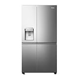 Hisense RS818N4TIC Side by Side – Kühl-Gefrierkombination, EEK C, Eis-Wasserspender, LED Display, Total No Frost, Multi Air Flow, Fast Freeze, Inox Look
