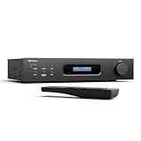 auna HiFi Stereo-Verstärker 2x60W mit Bluetooth, Fernbedienung, DAB+ Radio, CD/DVD-Player-Eingang - Hochwertiger Audioverstärker für CD-Player, Plattenspieler & Radio