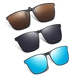 Aweisile Sonnenbrillen Aufsatz Brille 3 Stück Clip-on Nachtfahrbrille Clip Aufsatz Brille für Herren und Damen Polarisierte Clip auf Sonnenbrille Sonnenbrille zum Aufstecken Polarisiert