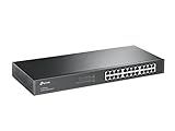 TP-Link TL-SG1024 24 Port Gigabit Netzwerk Switch ( 19 Zoll Rack-Montage, 24*RJ-45 LAN Ports, Metallgehäuse, , unmanaged, Plug-und-Play, Lifetime-Garantie)schwarz