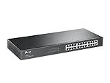 TP-Link TL-SG1024 24 Port Gigabit Netzwerk Switch ( 19 Zoll Rack-Montage, 24*RJ-45 LAN Ports, Metallgehäuse, , unmanaged, Plug-und-Play, Lifetime-Garantie)schwarz