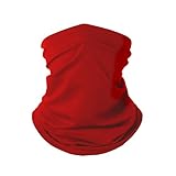 BrightGlow Multifunktionstuch Herren Damen Halbe Sturmhaube Motorrad Nahtloses Halstuch UV -Gesichtsmaske Motorrad Schlauchschal Radfahren Gesichtsmaske für Outdoor #30Großes Rot Einheitsgröße