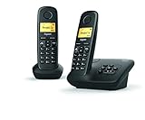 Gigaset A270A Duo - Schnurloses DECT-Telefon mit 2 Mobilteilen, Anrufbeantworter und einem großen, beleuchteten Display - Brillante Audioqualität - 200 Stunden Standby-Zeit - großes Telefonbuch,