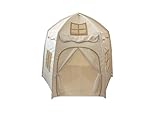 besrey 2 IN 1 Kinderzelt, Kinder Spielhaus Indoor mit Matte und Lichtern, Kinder Bettzelt,Spielzelt für Drinnen,Prinzessin Zelt, Kinderspielhaus, ab 3 Jahre beige