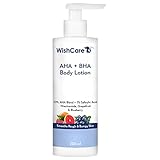 WishCare 10 % AHA + 1 % BHA Bodylotion für Männer und Frauen, Körperlotion für trockene Haut, entwirrt, glättet raue und unebene Haut, 200 ml