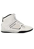 Gorilla Wear Bodybuilding Fitness Schuhe Troy High Tops - Weiß - Sport Freizeit Alltag Training Workout Schnürsenkel mit Logo Bequem Extra Starker Halt für Herren, 46