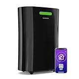 Klarstein AeroDry Smart 12l Luftentfeuchter - 12L/Tag, 2.5L Tank, 39dB, WiFi/App/Alexa Steuerung, LED Display, 24h Timer, Carbon Filter, für Räume bis 18m², Entfeuchter Elektrisch, Schwarz