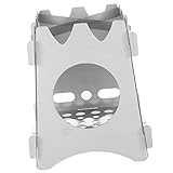 Toddmomy Holzofen aus Edelstahl Herd Grillen Tragbar Camping Tragen Wanderkocher BBQ Alkoholkocher Taschenofen Kochversorgung leichter Holzofen Rostfreier Stahl Silver