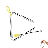 Triangel Musikinstrument Triangle Instrument mit Schlägel & Gummigriff Triangel Percussion für Kinder für Musikalische Früherziehung, 6 Zoll
